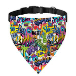 Colorful Graffiti Pattern Print Over The Collar Dog Bandana