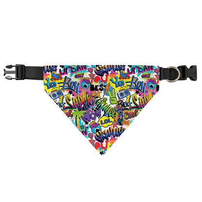 Colorful Graffiti Pattern Print Over The Collar Dog Bandana