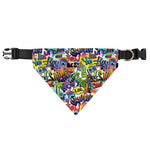 Colorful Graffiti Pattern Print Over The Collar Dog Bandana