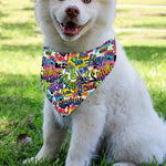 Colorful Graffiti Pattern Print Over The Collar Dog Bandana