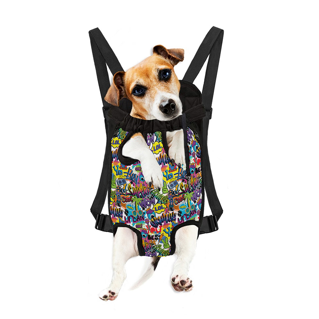 Colorful Graffiti Pattern Print Pet Carrier Backpack