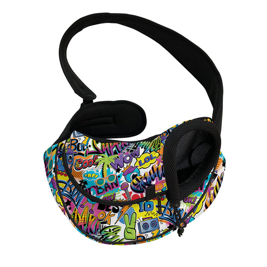 Colorful Graffiti Pattern Print Pet Sling Carrier