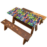 Colorful Graffiti Pattern Print Picnic Table Cover
