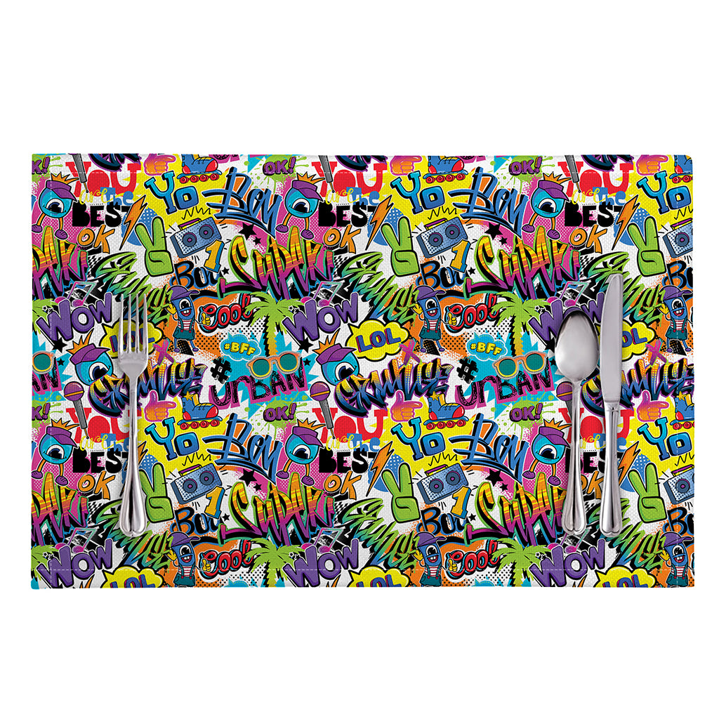 Colorful Graffiti Pattern Print Placemat