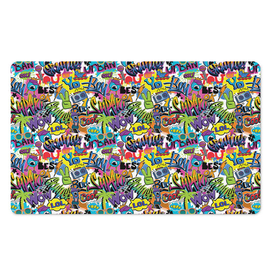 Colorful Graffiti Pattern Print Polyester Doormat