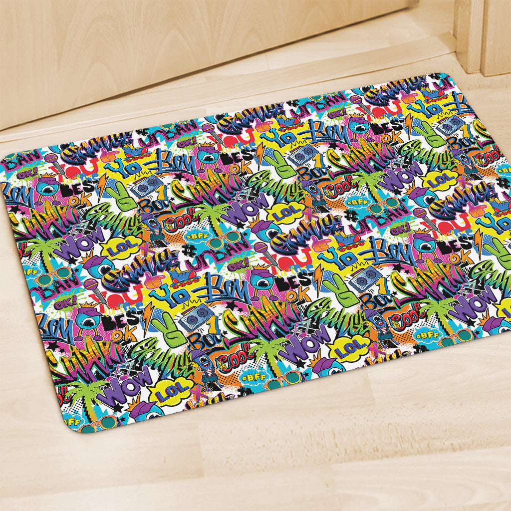Colorful Graffiti Pattern Print Polyester Doormat