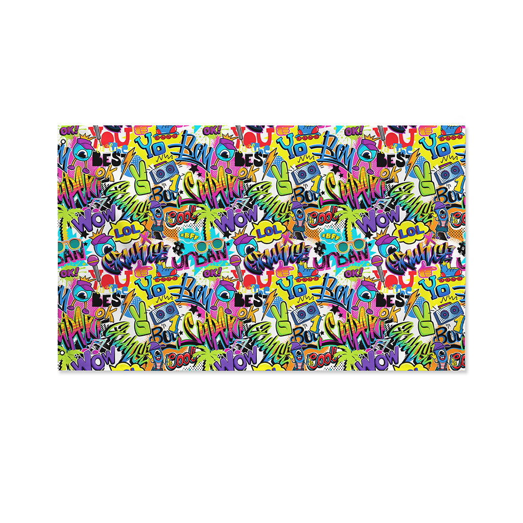 Colorful Graffiti Pattern Print Polyester Flag