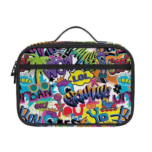 Colorful Graffiti Pattern Print Portable Lunch Bag