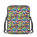 Colorful Graffiti Pattern Print Rectangular Crossbody Bag