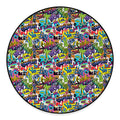 Colorful Graffiti Pattern Print Round Floor Mat