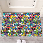 Colorful Graffiti Pattern Print Rubber Doormat