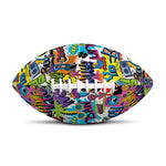 Colorful Graffiti Pattern Print Rugby Ball