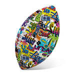 Colorful Graffiti Pattern Print Rugby Ball