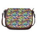 Colorful Graffiti Pattern Print Saddle Bag