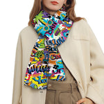 Colorful Graffiti Pattern Print Scarf