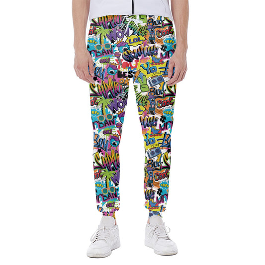 Colorful Graffiti Pattern Print Scuba Joggers