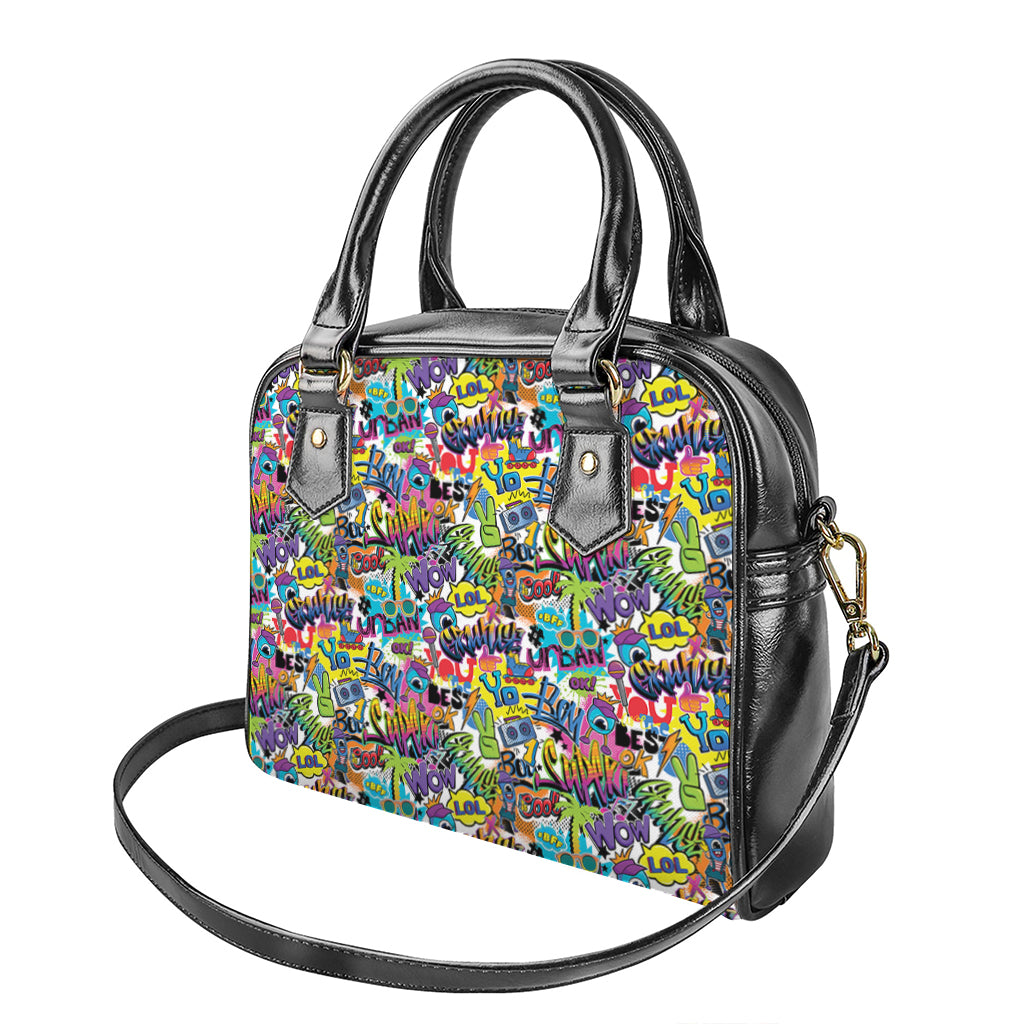 Colorful Graffiti Pattern Print Shoulder Handbag