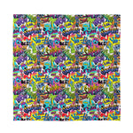 Colorful Graffiti Pattern Print Silk Bandana