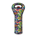 Colorful Graffiti Pattern Print Single Neoprene Wine Tote