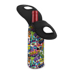 Colorful Graffiti Pattern Print Single Neoprene Wine Tote