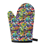 Colorful Graffiti Pattern Print Single Oven Mitt
