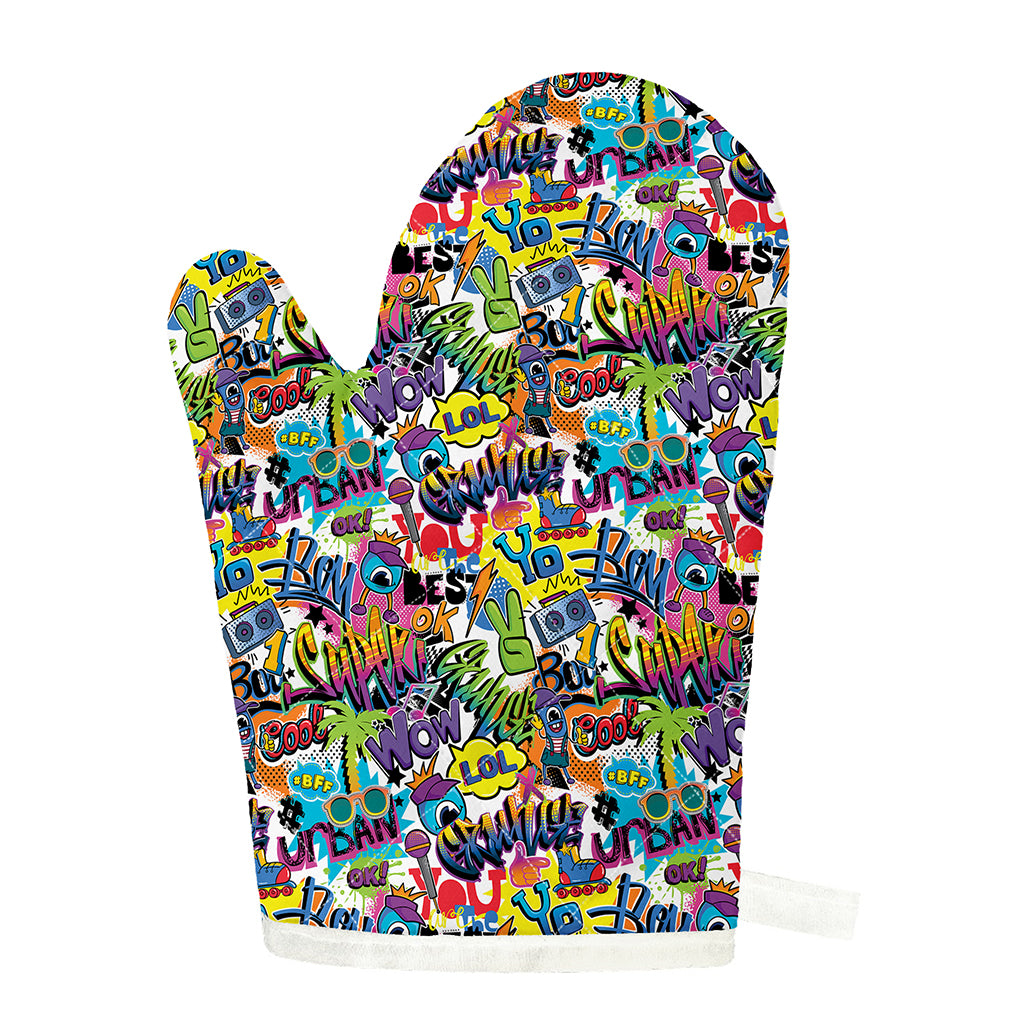 Colorful Graffiti Pattern Print Single Oven Mitt