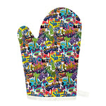 Colorful Graffiti Pattern Print Single Oven Mitt
