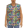 Colorful Graffiti Pattern Print Sleeveless Baseball Jersey