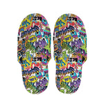 Colorful Graffiti Pattern Print Slippers