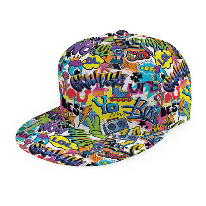 Colorful Graffiti Pattern Print Snapback Cap