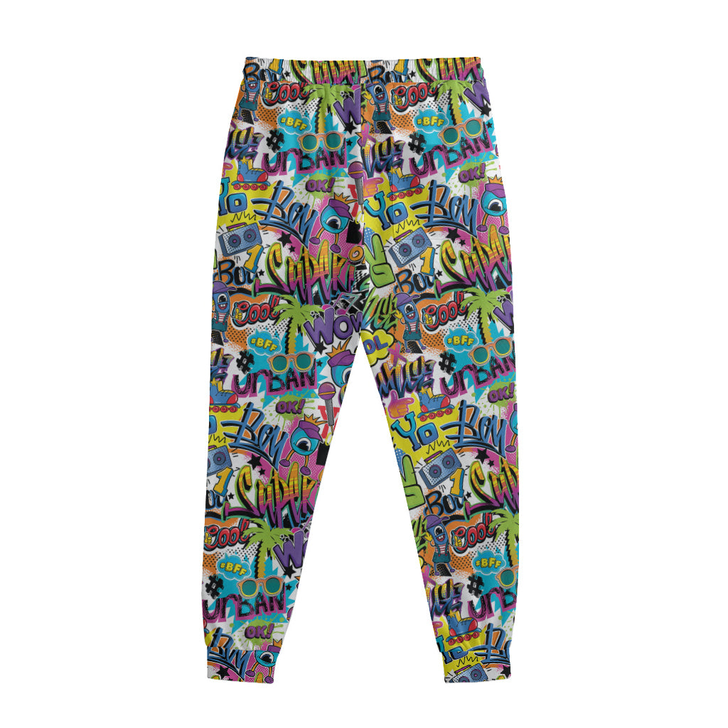 Colorful Graffiti Pattern Print Sweatpants