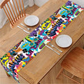 Colorful Graffiti Pattern Print Table Runner