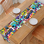 Colorful Graffiti Pattern Print Table Runner