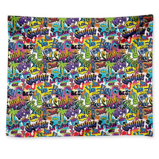 Colorful Graffiti Pattern Print Tapestry