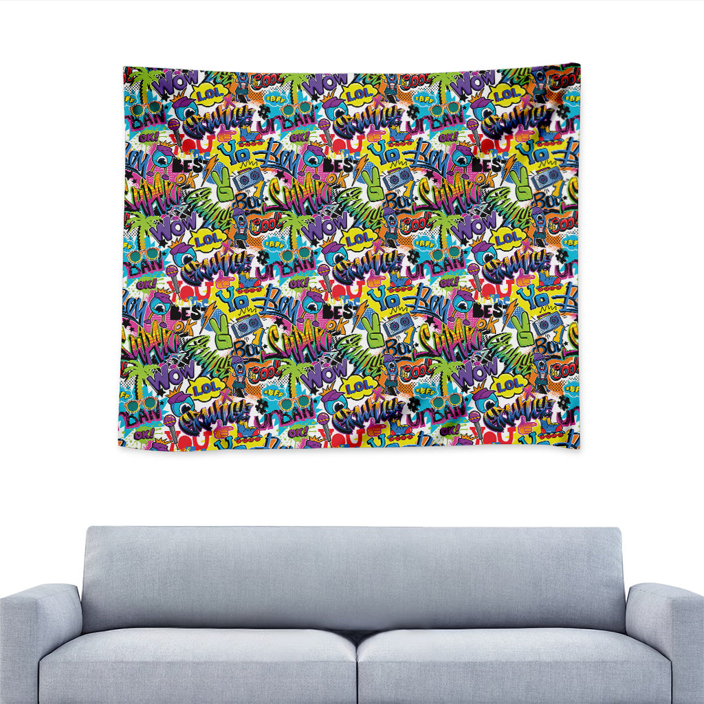 Colorful Graffiti Pattern Print Tapestry