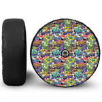 Colorful Graffiti Pattern Print Tire Cover With Camera Hole