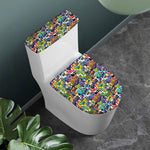 Colorful Graffiti Pattern Print Toilet Lid And Tank Cover Set