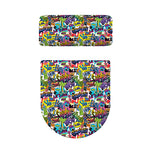 Colorful Graffiti Pattern Print Toilet Lid And Tank Cover Set