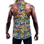Colorful Graffiti Pattern Print Training Tank Top