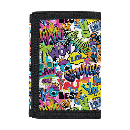Colorful Graffiti Pattern Print Trifold Wallet