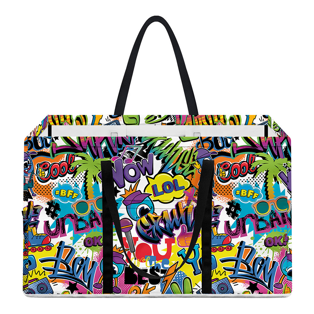Colorful Graffiti Pattern Print Utility Tote Bag