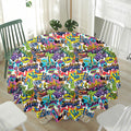 Colorful Graffiti Pattern Print Waterproof Round Tablecloth