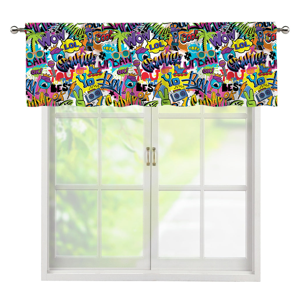 Colorful Graffiti Pattern Print Window Valance