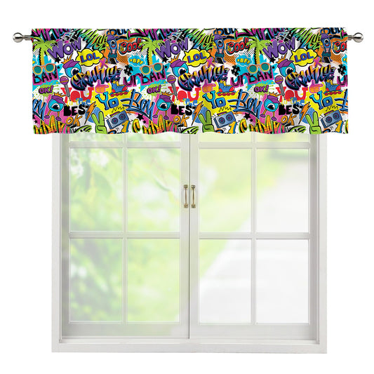Colorful Graffiti Pattern Print Window Valance