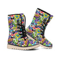Colorful Graffiti Pattern Print Winter Boots