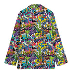 Colorful Graffiti Pattern Print Women's Blazer