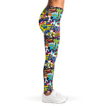 Colorful Graffiti Pattern Print Women's Leggings