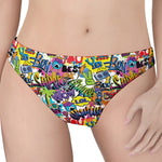 Colorful Graffiti Pattern Print Women's Thong