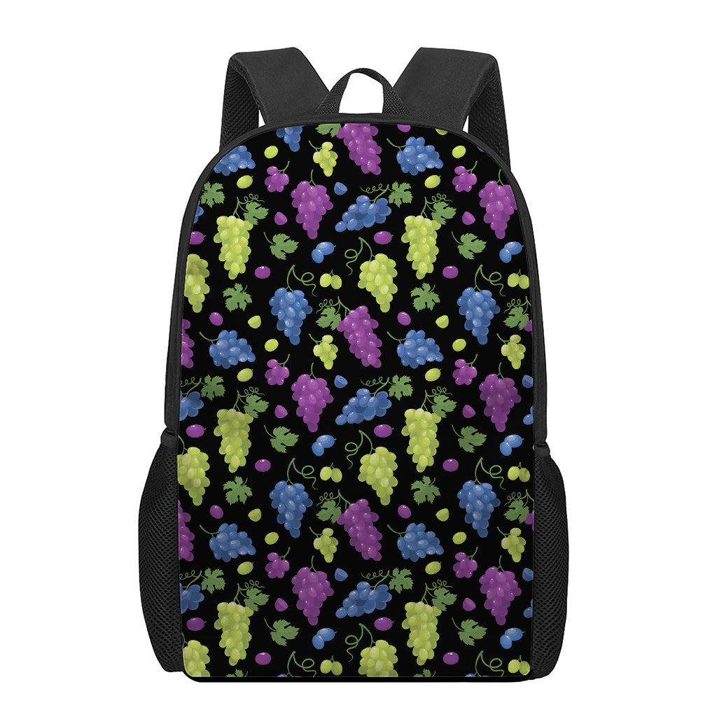 Colorful Grapes Pattern Print 17 Inch Backpack
