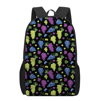 Colorful Grapes Pattern Print 17 Inch Backpack
